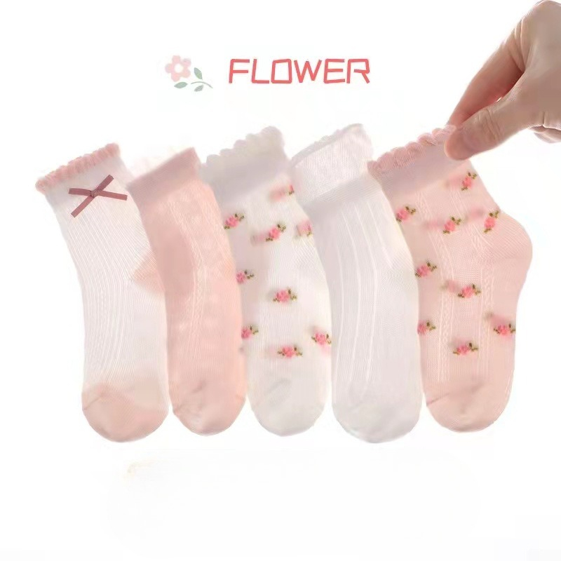 Baby Clothing Patterns Free - Chaussettes pour filles, motif de fleurs