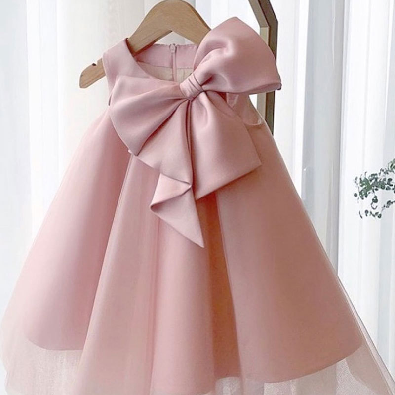 Baby Clothing For Summer - Robe d'été à gros nœud pour