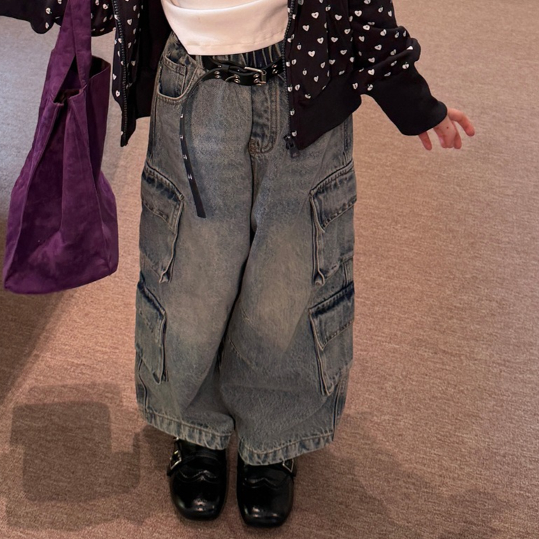 Baby Clothing Made In Usa - Pantalon cargo multi-poches en denim à