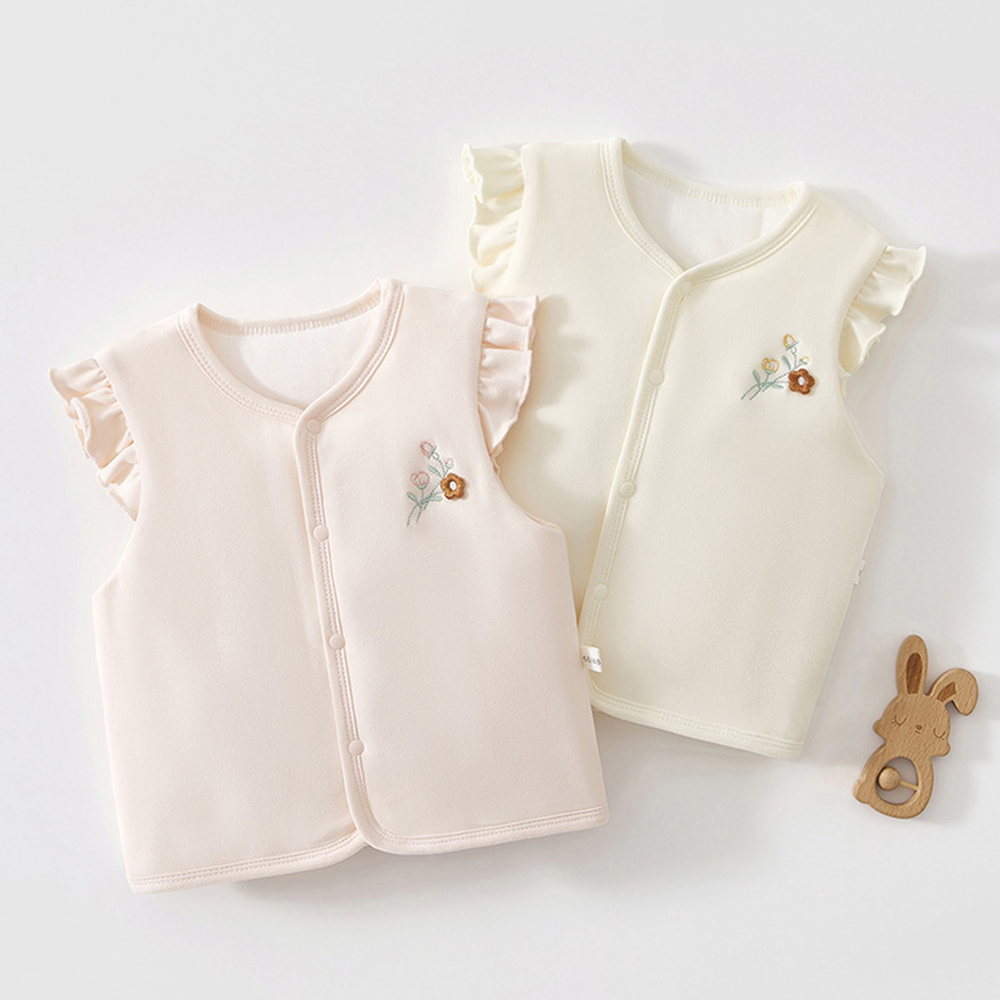 Baby Clothing Embroidery - Bébé fille gilet matelassé chaud automne