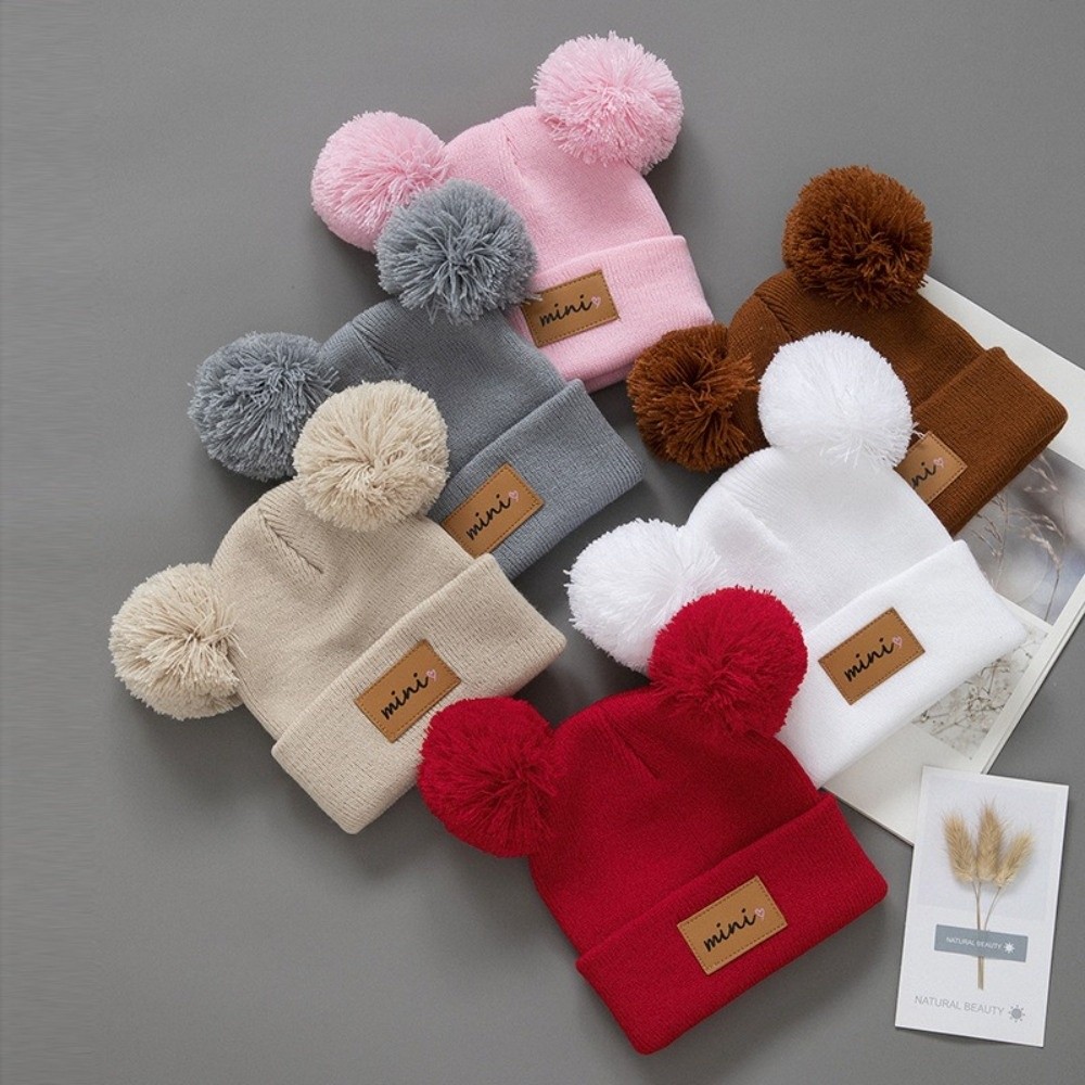 Bonnet tricoté Double boule po - Baby Hat Beanie avis et prix