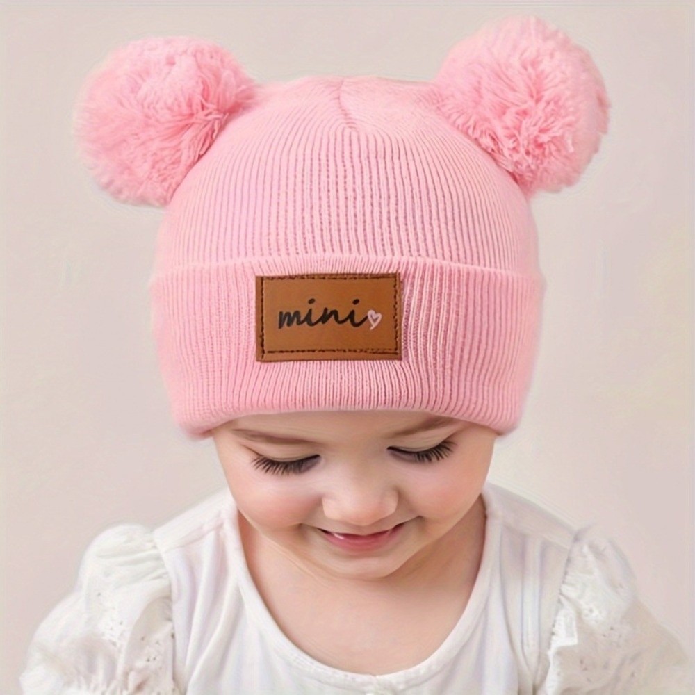Bonnet tricoté Double boule po - Baby Hat Beanie avis et prix